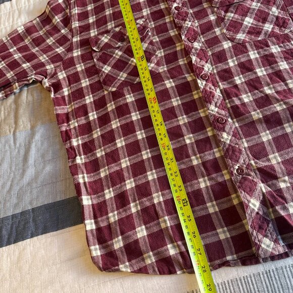 Woolrich Casual Button Down Mens XL Red Cream Plaid Rugged Flannel Shirt - Picture 4 of 6